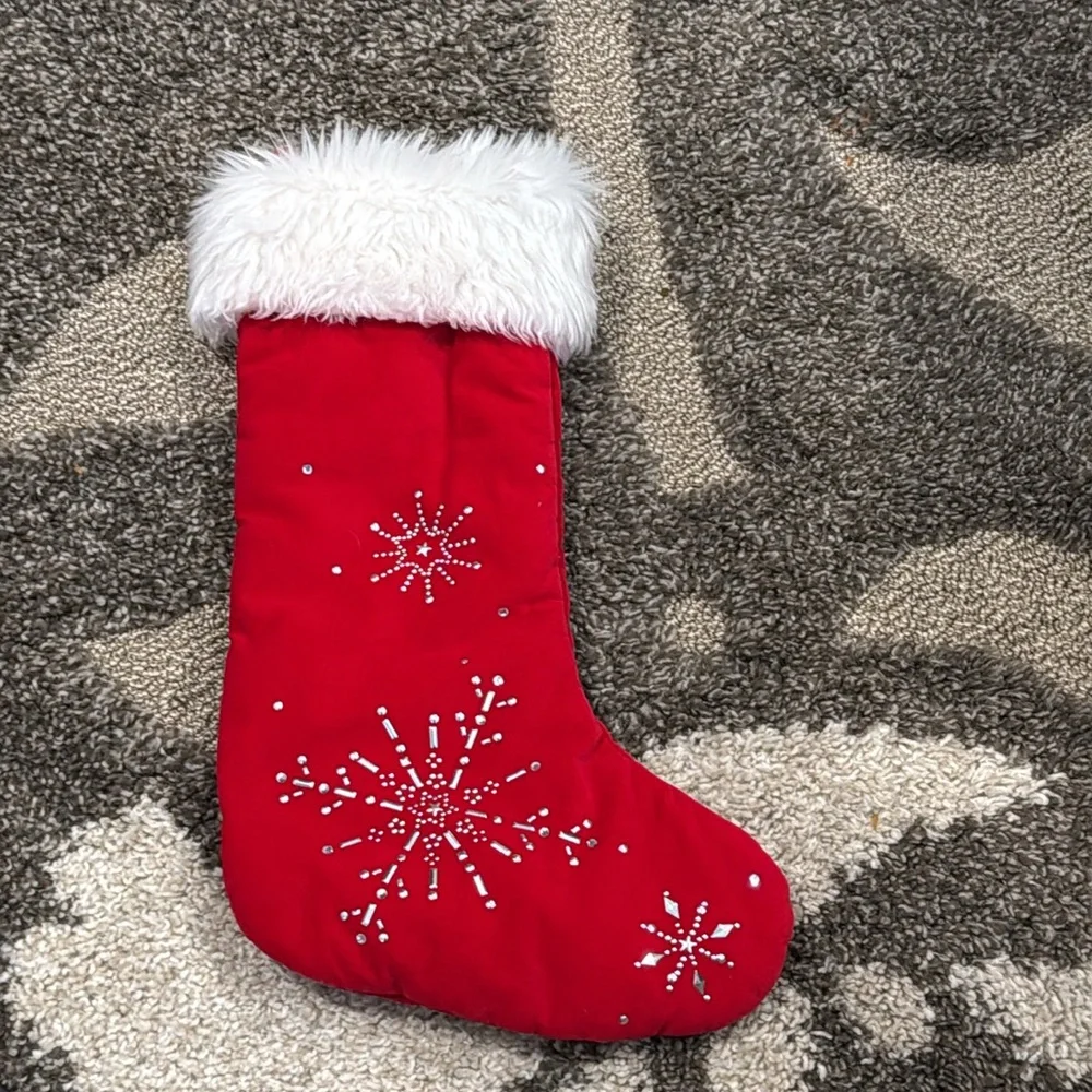 Vintage Target Wondershop Sparkle Snowflake Christmas Stocking 17x10